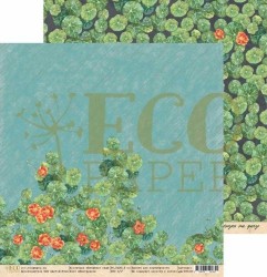 Двусторонний лист бумаги EcoPaper Бабушкин сад "Настурции" размер 30,5*30,5см, 250гр