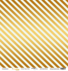 Односторонний лист бумаги с золотым тиснением ScrapМир Every Day Gold "Golden Stripes Mint" размер 30*30см, 190гр