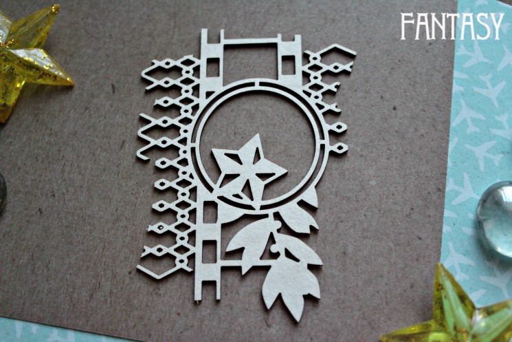 Chipboard Fantasy "Ornament with a star 1171" size 6*7.7 cm