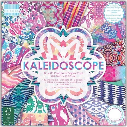 1/3 set of First Edition "Kaleidoscope" paper, 16 sheets, size 20x20 cm, 200g/m2