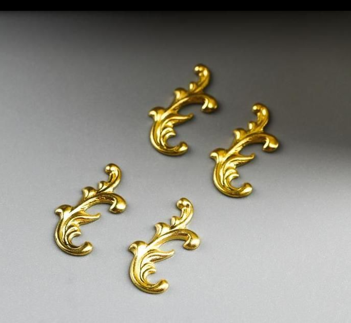 Decor for creativity "Golden Curl", size 1, 8x0, 9 cm, 1 pc 