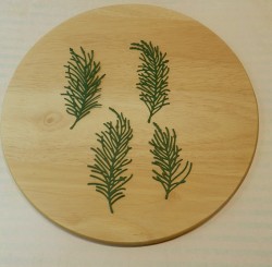 Cutting Pine branches 4 pcs dark green cardstock paper 300 gr.
