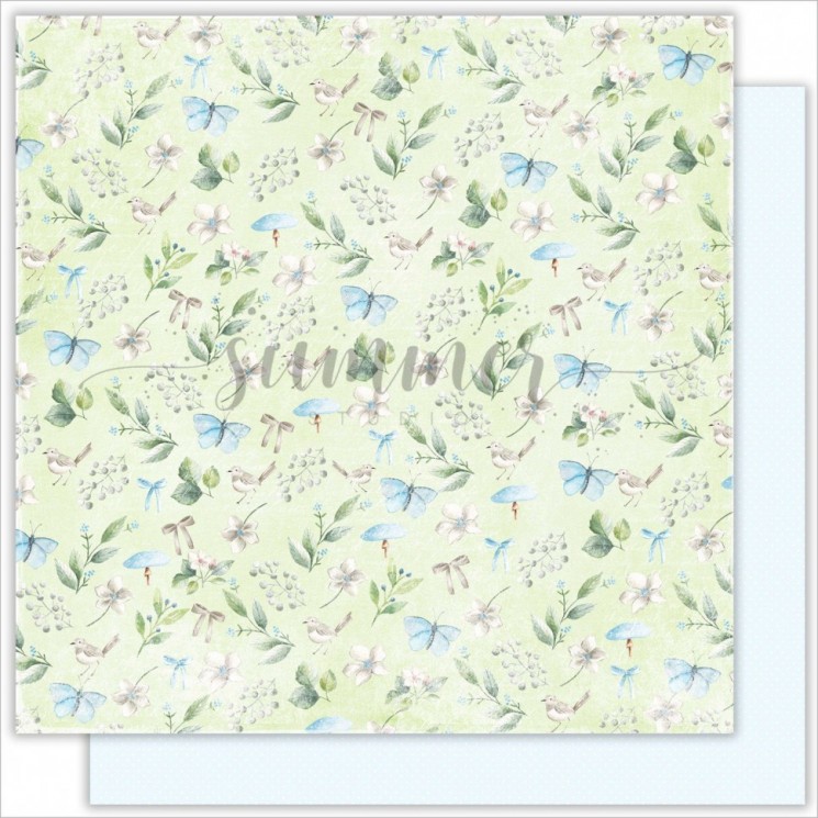Double-sided sheet of paper Summer Studio Forest story "Glade" size 30.5*30.5 cm, 190gr