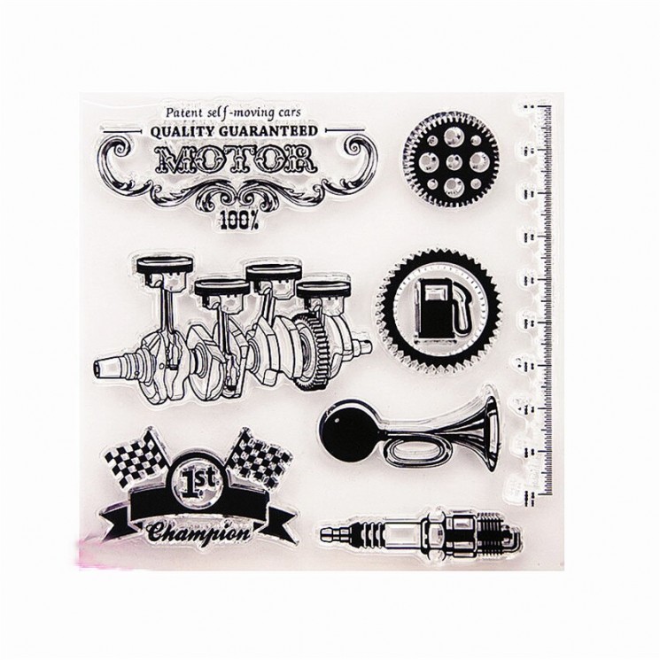 A set of Scrapberry's stamps " Autointazh. ENG motor", size 10. 5X10. 5 cm 