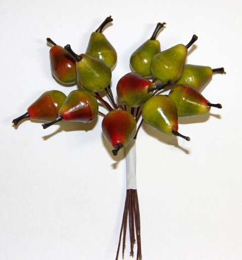 Decorative bouquet "Green pears" 12pcs