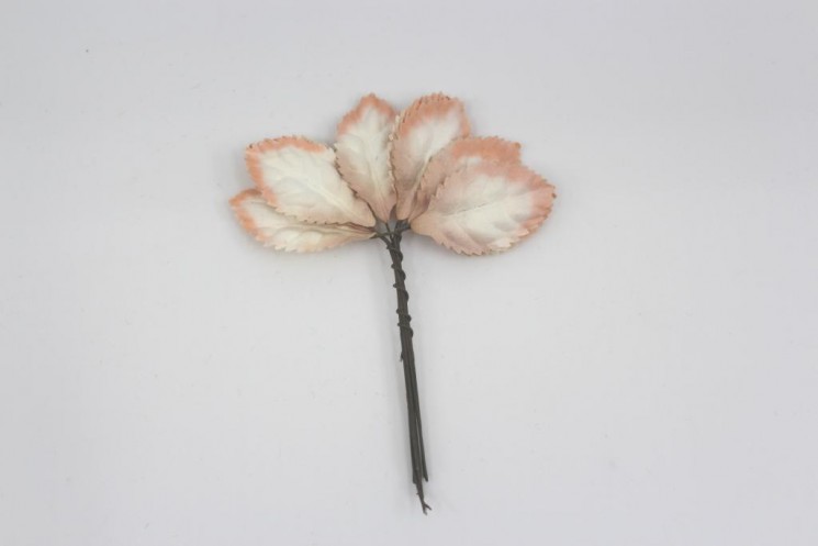 Leaves with a stem "Two-tone", size 3, 5x2 cm, 10 pcs