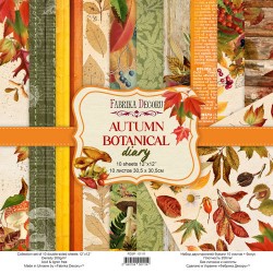 Набор двусторонней бумаги Фабрика Декору "Autumn botanical diary", 10 листов, размер 30.5х30.5 см, 200 гр/м2