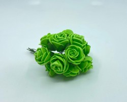 Розы из фоамирана  "Зеленые", размер 2,5 см, 6 шт