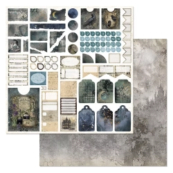 Двусторонний лист "Заколдованные страницы. Детали блокнота", размер 30*30 см, 180гр (ScrapMania)