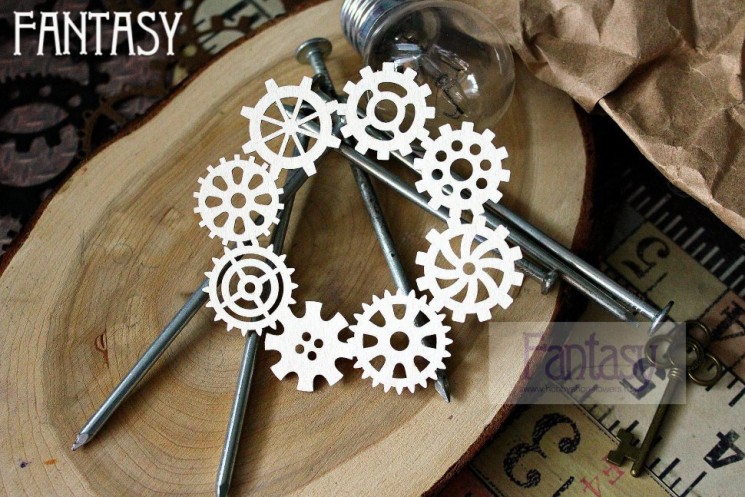 Чипборд Fantasy "Рамка шестеренки", размер 9 см