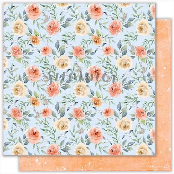 Double-sided sheet of paper Summer Studio Sea Party "Summer day" size 30.5*30.5 cm, 190gr