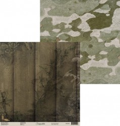 Двусторонний лист бумаги Scrapodelie Армия "Лист 2", размер 30,5х30,5см, 190 гр/м2