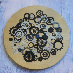 Вырубка набор шестеренок 60 эл. бумага дизайнерская 290 гр.