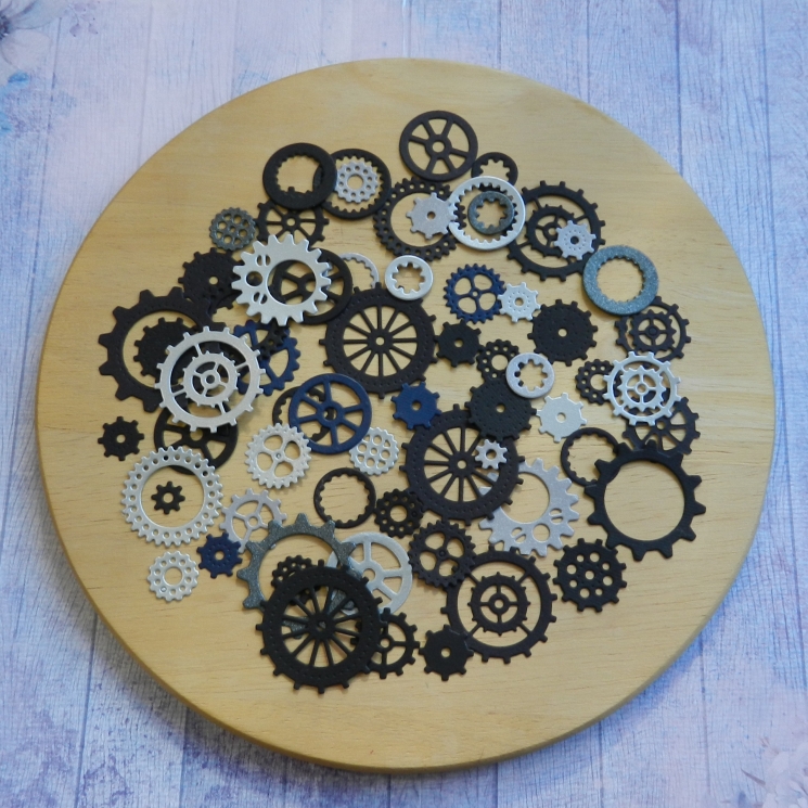 Вырубка набор шестеренок 60 эл. бумага дизайнерская 290 гр.