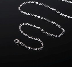 Chain with carabiner, color silver, length 50 cm, size 0.1 x 0.1 cm