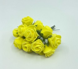 Розы из фоамирана "Желтые", размер 2,5 см, 6 шт