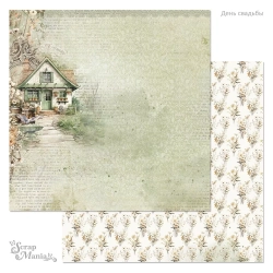 Двусторонний лист "День свадьбы. Наш дом", размер 30*30 см, 180гр (ScrapMania)