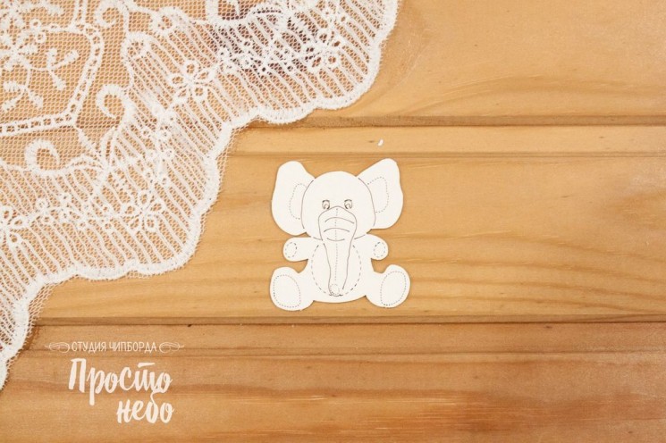 Chipboard Simply Sky "Elephant", size 49x45 mm