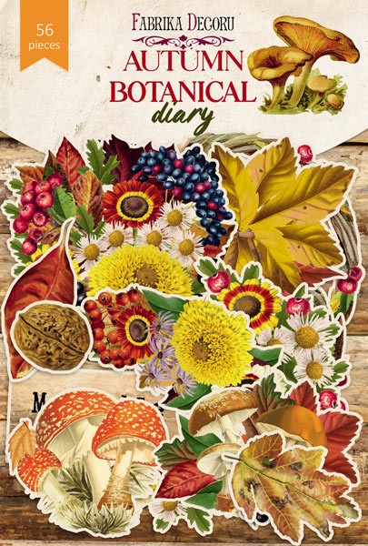 Set of die-cuts Fabrika Decoru collection "Autumn botanical diary" 56 pcs, 250 gr/m2