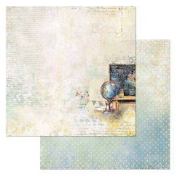 Двусторонний лист "Школьная жизнь. География", размер 30*30 см, 180гр (ScrapMania) 