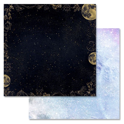 Двусторонний лист бумаги ScrapMania "Тайны вселенной. Ночное небо", размер 30х30 см, 180 гр/м2