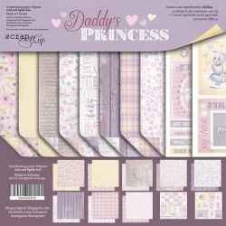 Набор двусторонней бумаги ScrapМир "Daddy's Princess", 10 листов, размер 20*20 см, 190 гр/м2