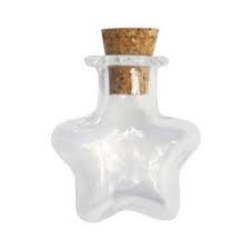 1 piece glass bottle with a stopper, size 2x2cm