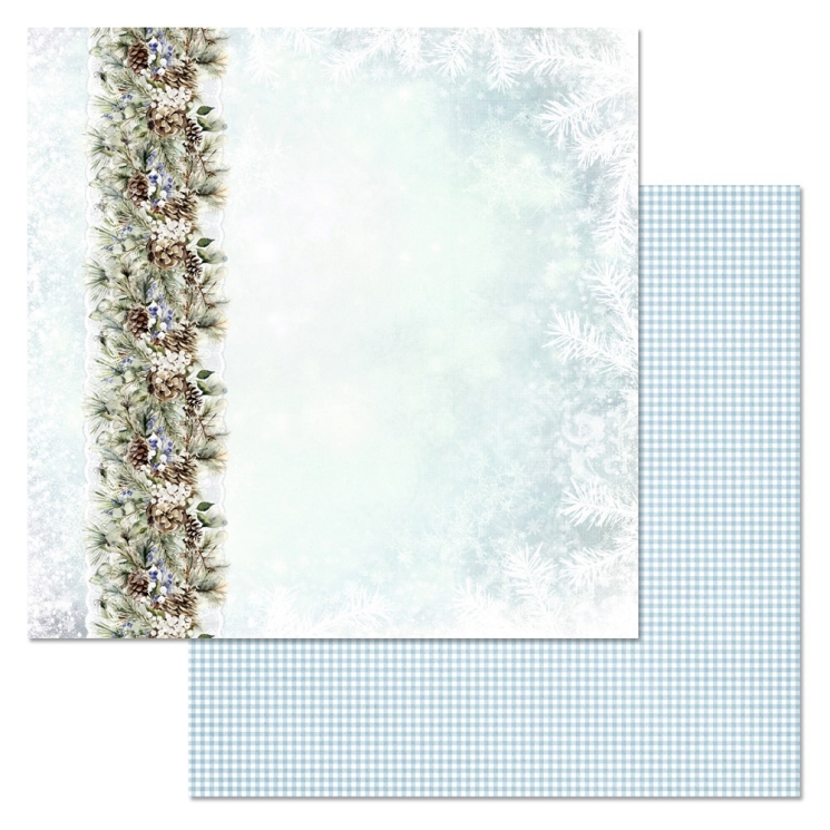 Двусторонний лист "Снежные сказки. Хрустальные иголки", размер 30*30 см, 180гр (ScrapMania)