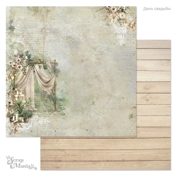 Двусторонний лист "День свадьбы. Декорация", размер 30*30 см, 180гр (ScrapMania)