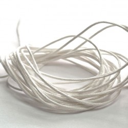Waxed cord 1 mm, color White, cut 1 m