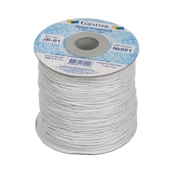 Waxed cord 1 mm, color White, cut 1 m