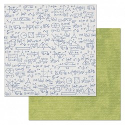 Двусторонний лист бумаги ScrapMania "Школьный вальс. Конспект", размер 30х30 см, 180 гр/м2