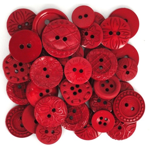 Set of decorative buttons Dress IT UP " Red assorted"