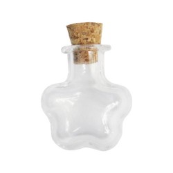 1 piece glass bottle with a stopper, size 2x3cm