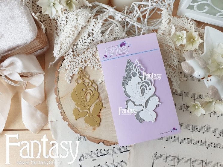 Нож для вырубки Fantasy "Мотив Гжель 1531", размер 5*9,5 см 