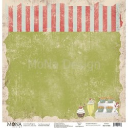 Односторонний лист бумаги MonaDesign Ретро кафе "Магазин сладостей" размер 30,5х30,5 см, 190 гр/м2