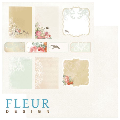 Double-sided sheet of paper Fleur Design Blooming spring "Cards", size 30. 5x30. 5 cm, 190 gr/m2