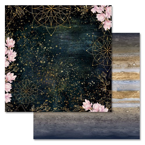 Double-sided sheet of ScrapMania paper " Secrets of the universe. Radiance", size 30x30 cm, 180 g/m2 