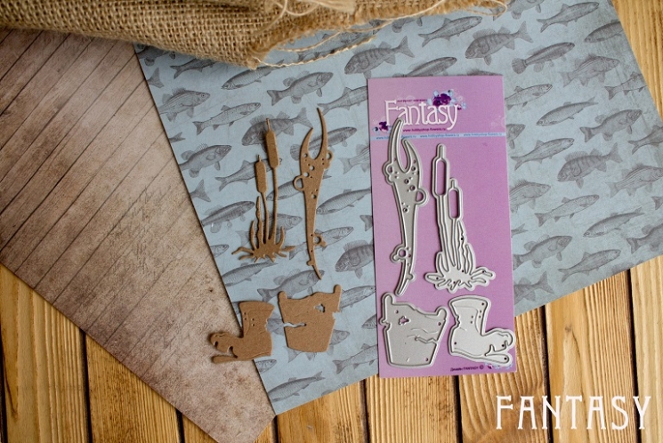 Ножи для вырубки Fantasy "Набор рыбалка 2", размер от 2,8Х1,7 до 7,7Х1,9 см