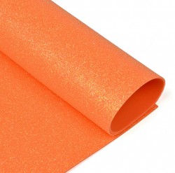 Фоамиран глиттерный "Оранжевый", размер 20х30 см, толщина 2 мм