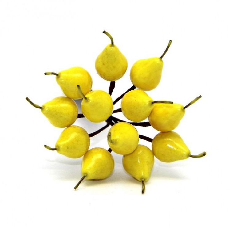 Decorative bouquet Needlework "Yellow mini pears" 12pcs 