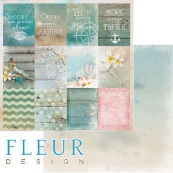 Двусторонний лист бумаги Fleur Design Лагуна "Карточки", размер 30,5х30,5 см, 190 гр/м2