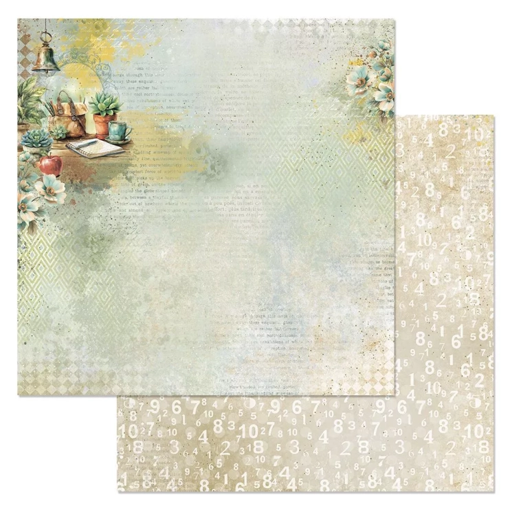 Двусторонний лист "Школьная жизнь. Биология", размер 30*30 см, 180гр (ScrapMania)