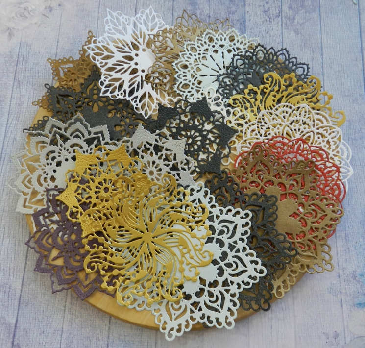 Вырубка набор салфеток 19 шт. бумага дизайнерская 125 гр.