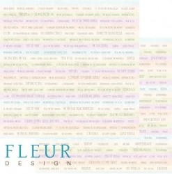 Двусторонний лист бумаги Fleur Design Полет души "Слова", размер 30,5х30,5 см, 190 гр/м2