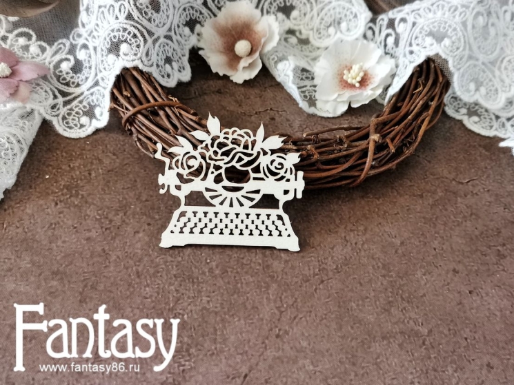 Чипборд Fantasy шарман "Печатная машинка 3536", размер 4,7*5,5 см 