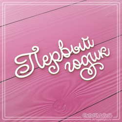 Чипборд Scrapmagia надпись "Первый годик", размер 115х66 мм