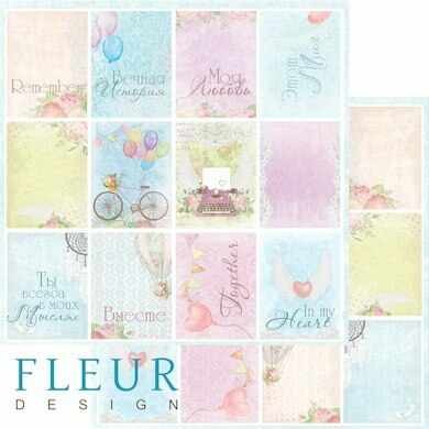 Двусторонний лист бумаги Fleur Design Полет души "Конверты", размер 30,5х30,5 см, 190 гр/м2