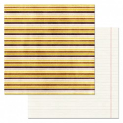 Двусторонний лист бумаги ScrapMania "Школьный вальс. Полоски", размер 30х30 см, 180 гр/м2