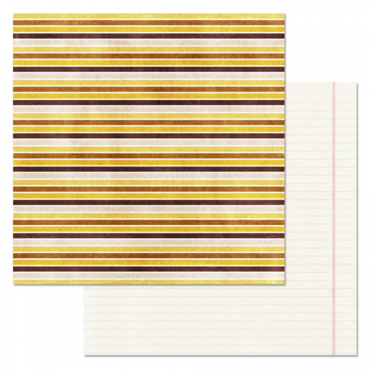 Двусторонний лист бумаги ScrapMania "Школьный вальс. Полоски", размер 30х30 см, 180 гр/м2